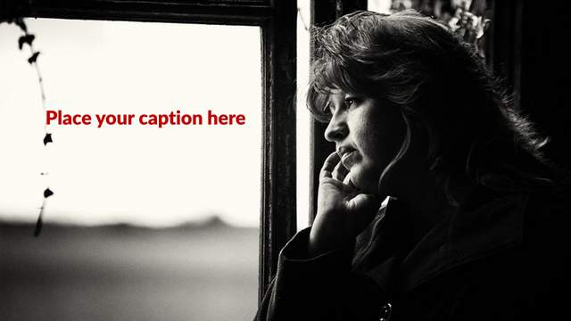 Caption at the focal point of a photo